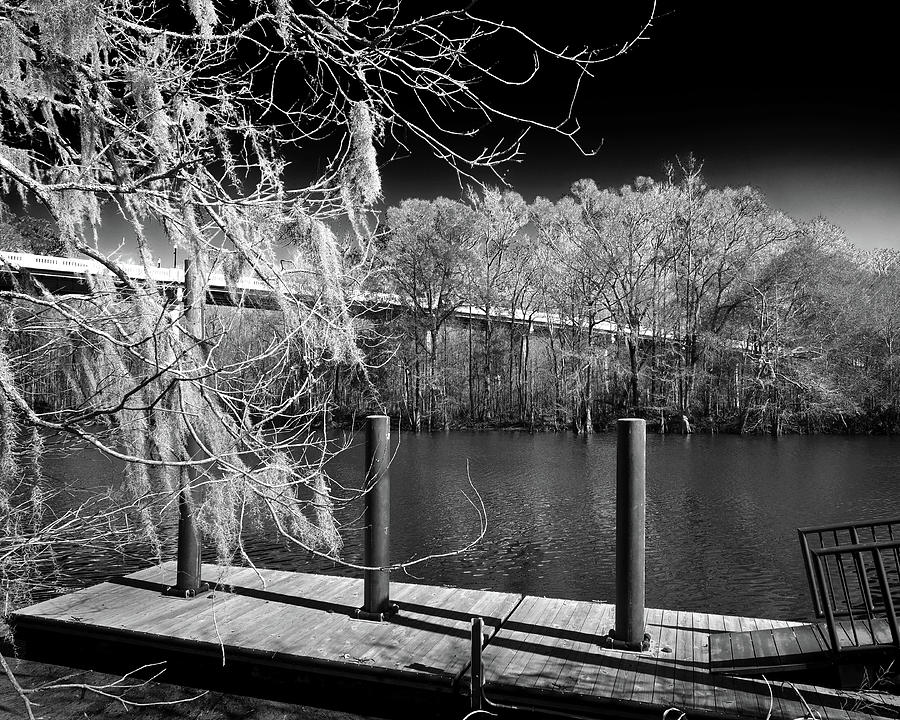 Waccamaw River Bridge at Conway, SC in Monochrome Photograph by Bill Swartwout