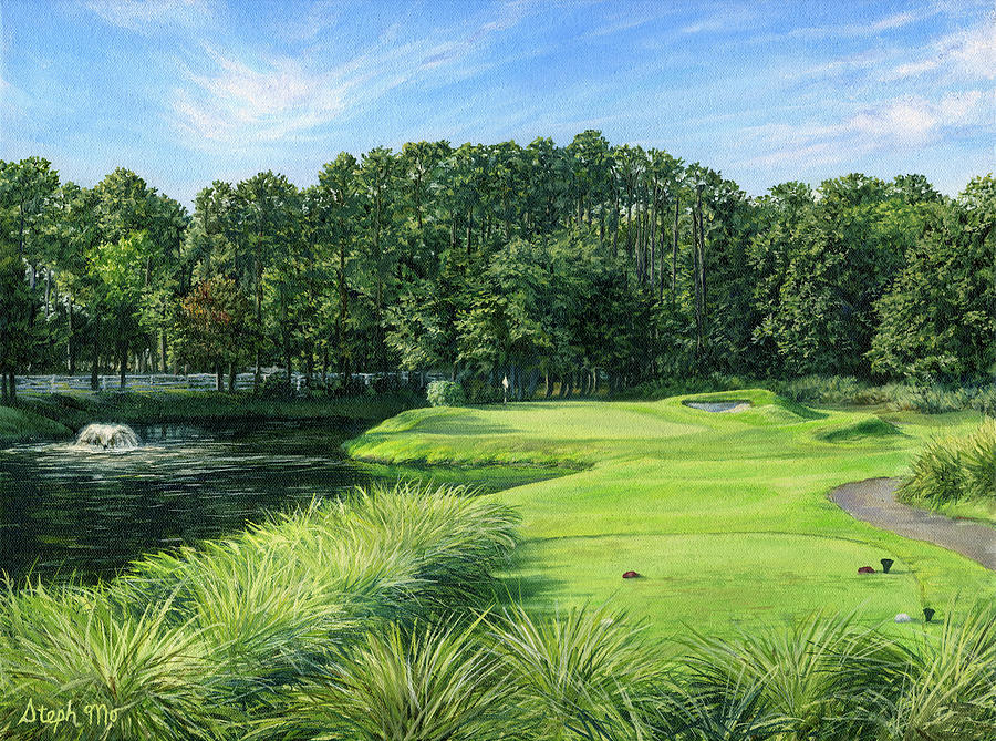 Golf Painting - Wachesaw Plantation, No. 7 by Steph Moraca