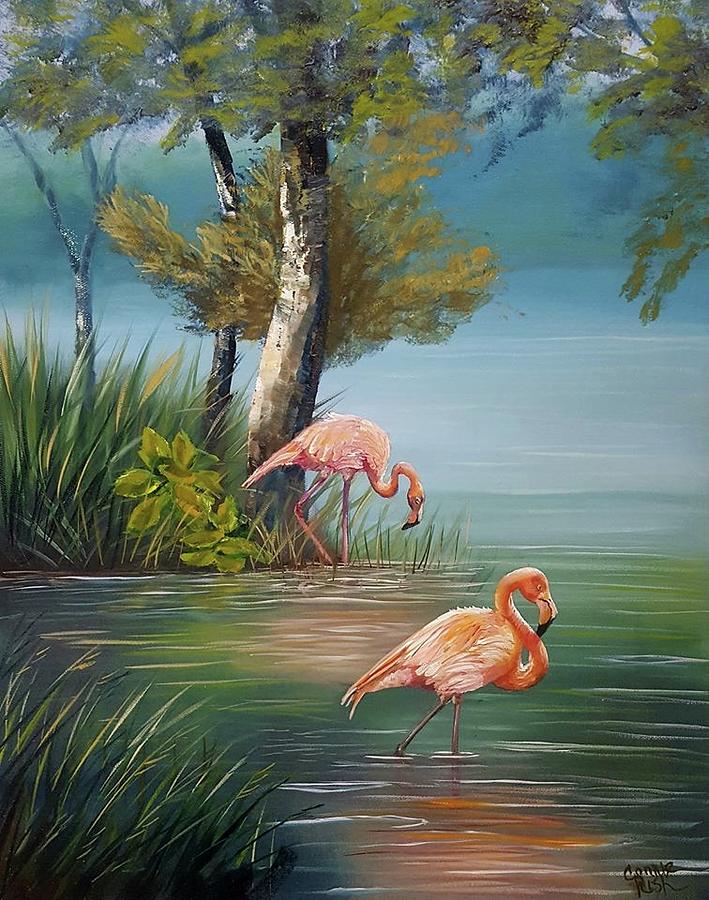 Wading in the Shallows Painting by Connie Rish