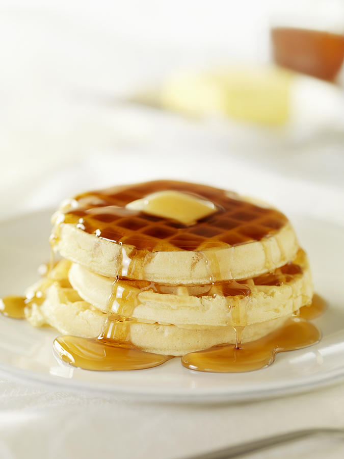 Waffles with Maple Syrup Photograph by LauriPatterson