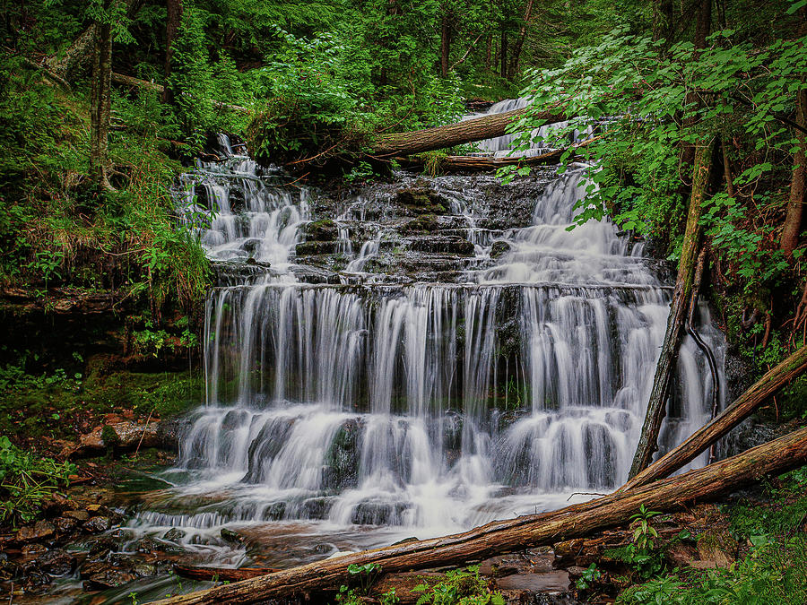 Wagner Falls Photograph by Nick Zelinsky Jr