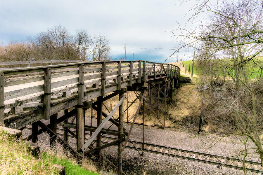 Wagon Bridge Over Railroad Bed Photograph by Ed Peterson