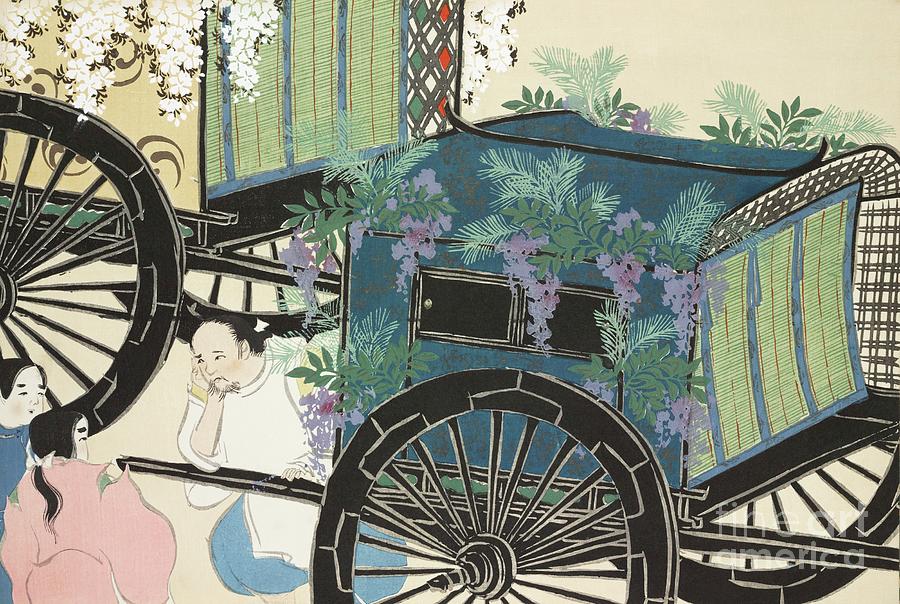Wagon from Momoyogusa-Flowers of a Hundred Generations 1909 by Kamisaka Sekka. Painting by Shop Ability