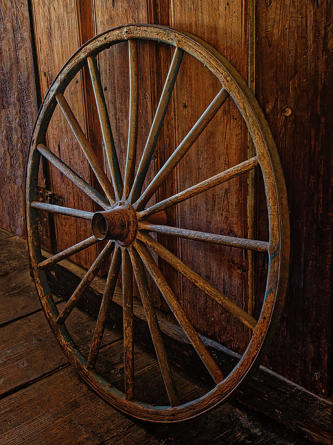 Vintage Photograph - Wagon Wheel 2 by Thomas Hall