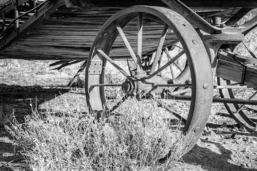 Wagon Wheel BW Photograph by Joan Carroll
