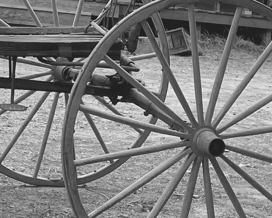 Wagon Wheel BW Photograph by Lee Darnell