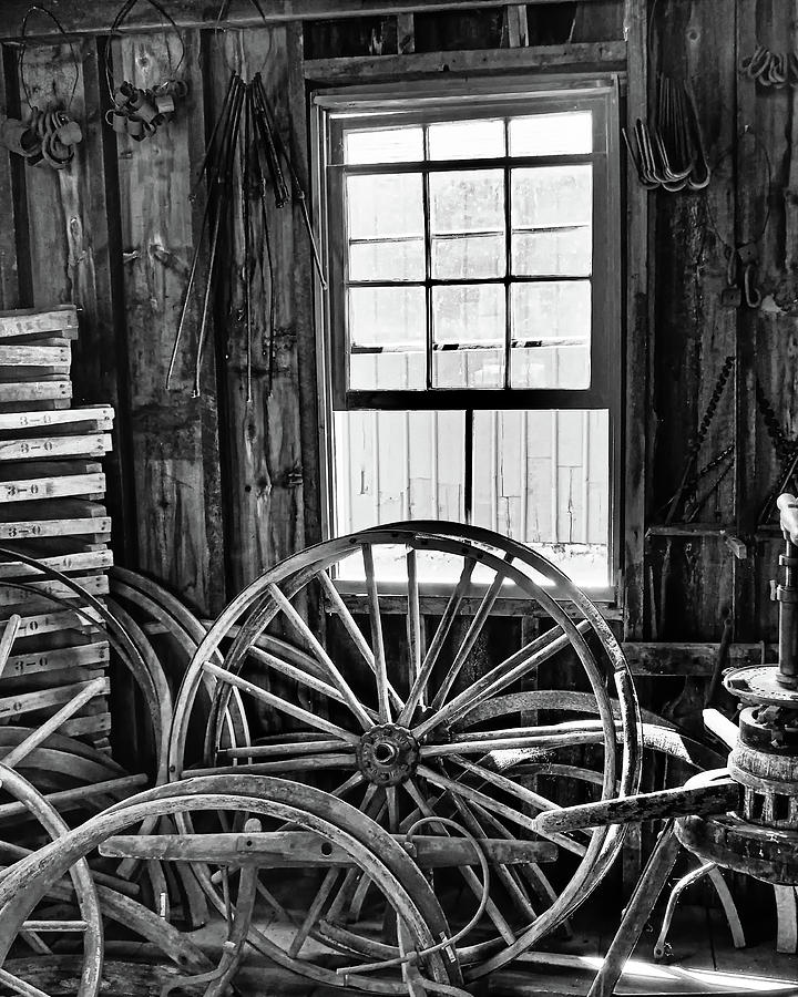 Wagon Wheels BW Photograph by Scott Olsen