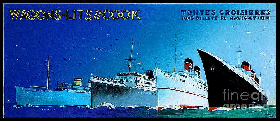 Wagons Lit Cook Travel Service Vintage Postcard Painting