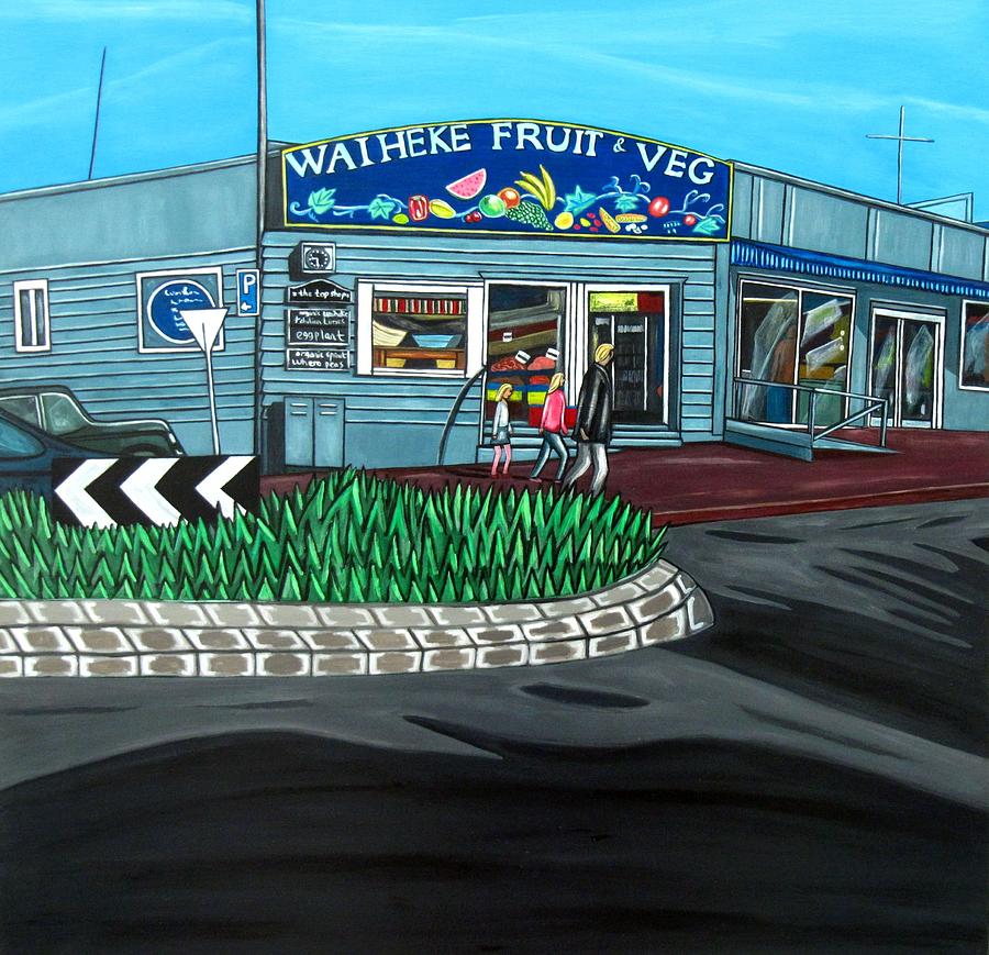 Waiheke Fruit and Veg Painting by Sandra Marie Adams