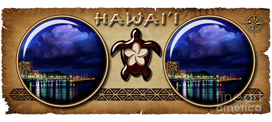 Waikiki and Diamond Head at Dusk Hawaiian Style Coffee Mug Design Photograph by Aloha Art