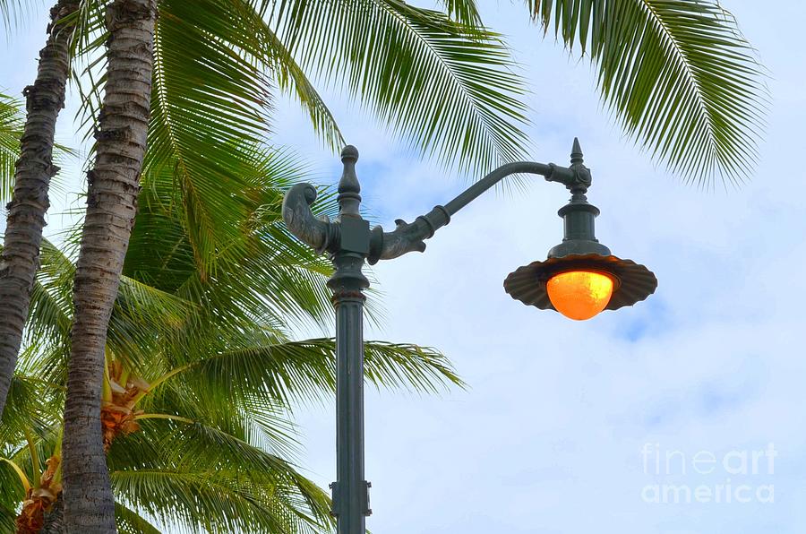 Waikiki Beach Street Lamp Photograph