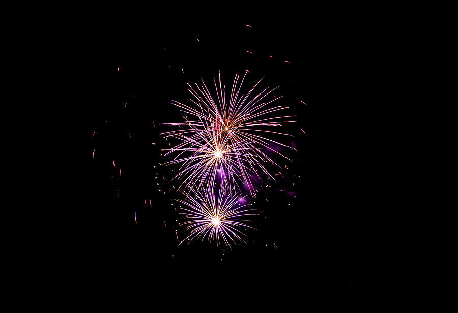 Waikiki Fireworks - Burst Photograph by Anthony Jones