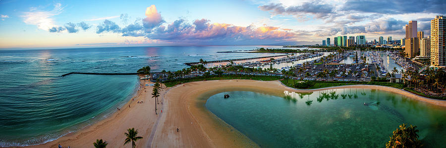Waikiki Marina Panoramic Photograph