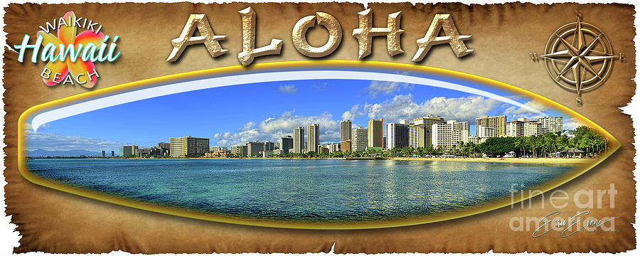 Waikiki Shoreline Surf Board Photograph by Aloha Art