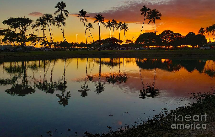 Waikiki Sunset Silhouette 02 Photograph by James Aiken