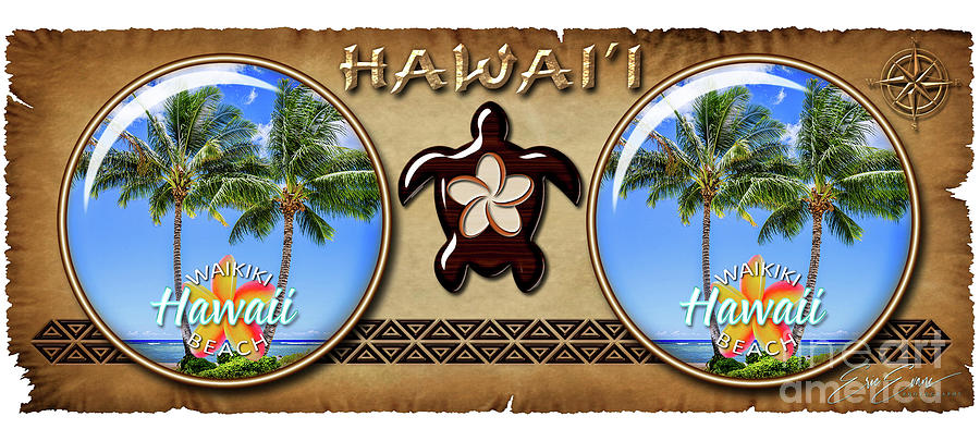 Waikikis Twin Palm Trees Hawaiian Style Coffee Mug Design Photograph by Aloha Art
