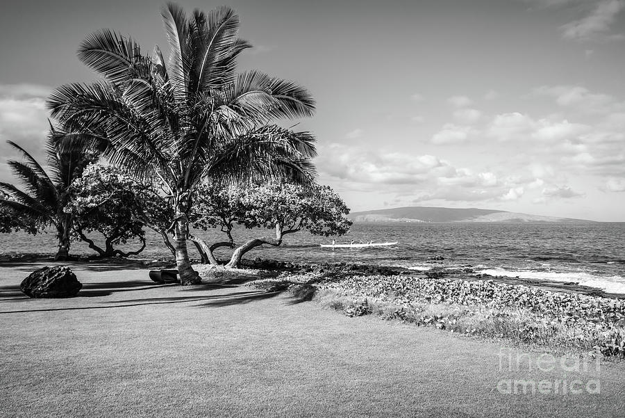 Wailea Makena Maui Hawaii Black and White Photo Photograph by Paul Velgos