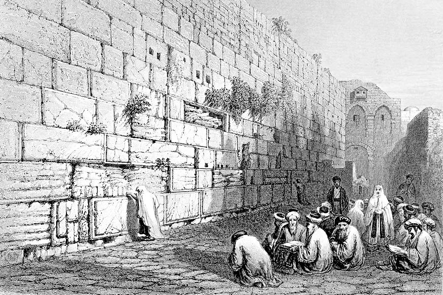 Wailing Wall in Jerusalem in 1847 Photograph by Munir Alawi