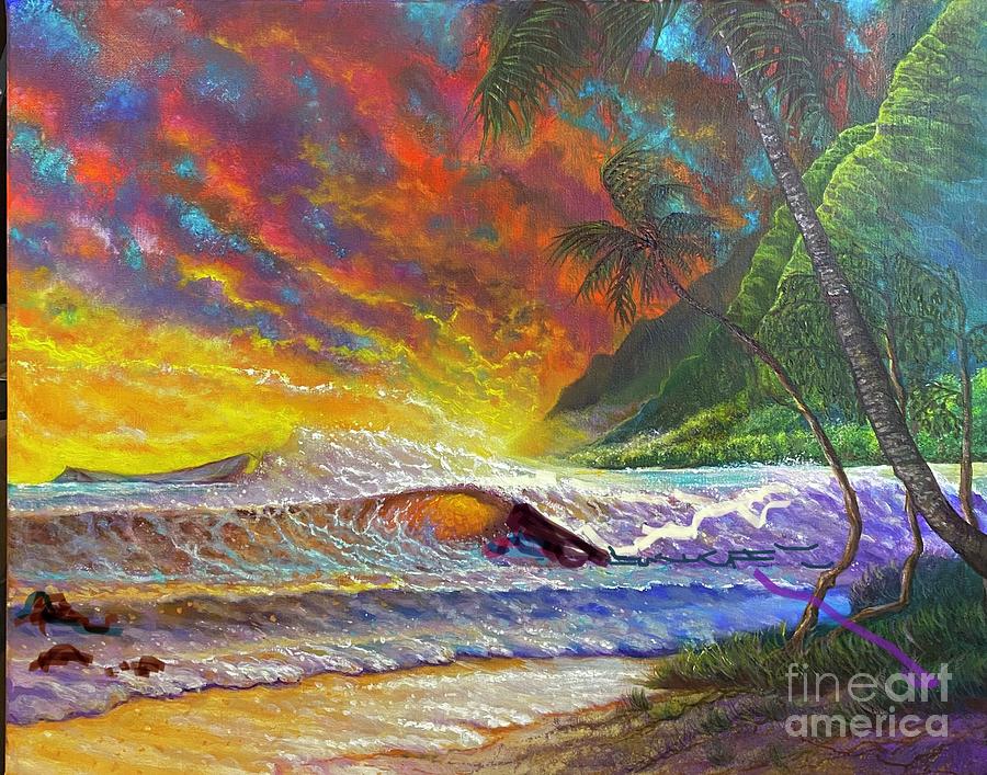 Waimanalo Hawaii Painting by Leland Castro