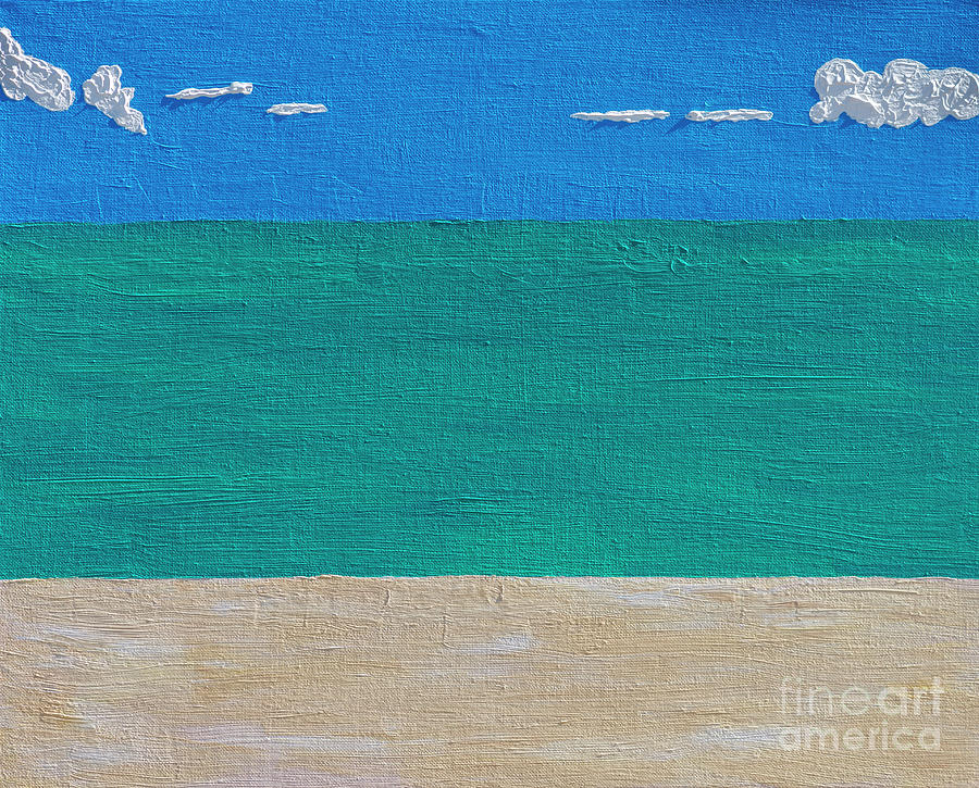 Waimanalo Sand Sea and Sky Painting by Thomas R Fletcher