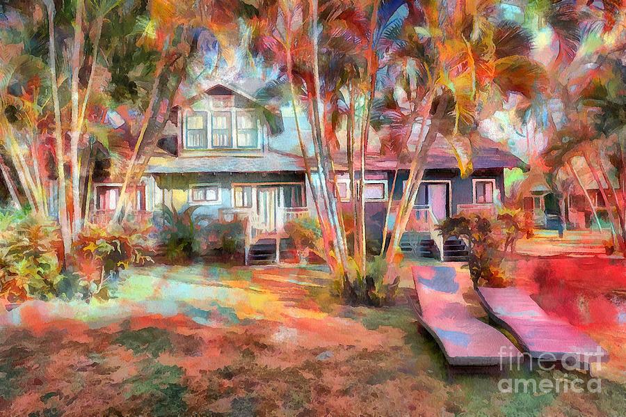 Colorful Mixed Media - Waimea Plantation Cottage by Eva Lechner