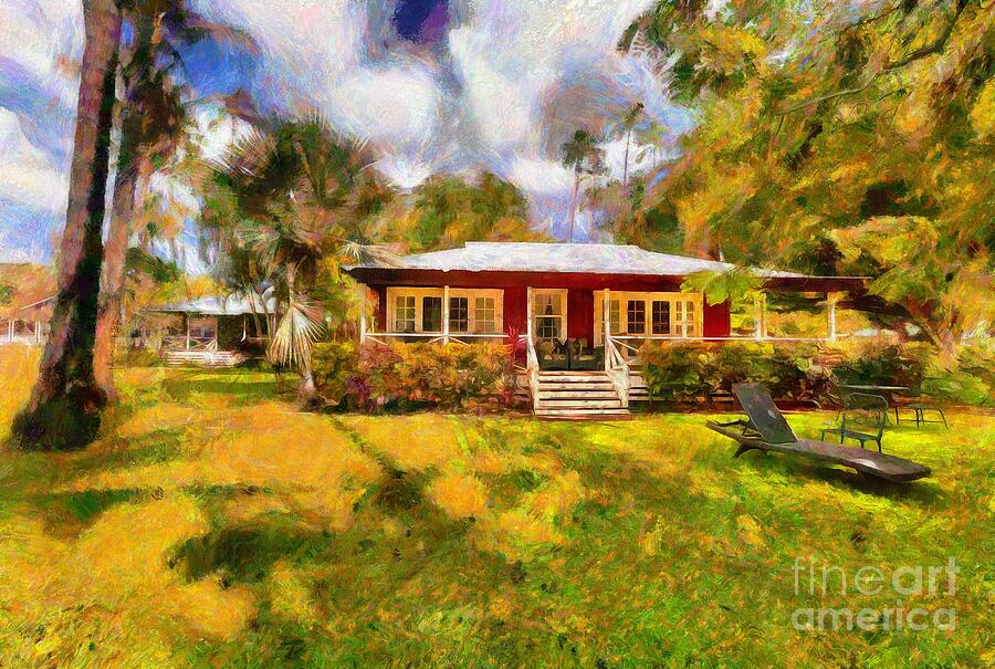 Quaint House Painting - Waimea Plantation Cottages 14 by Eva Lechner