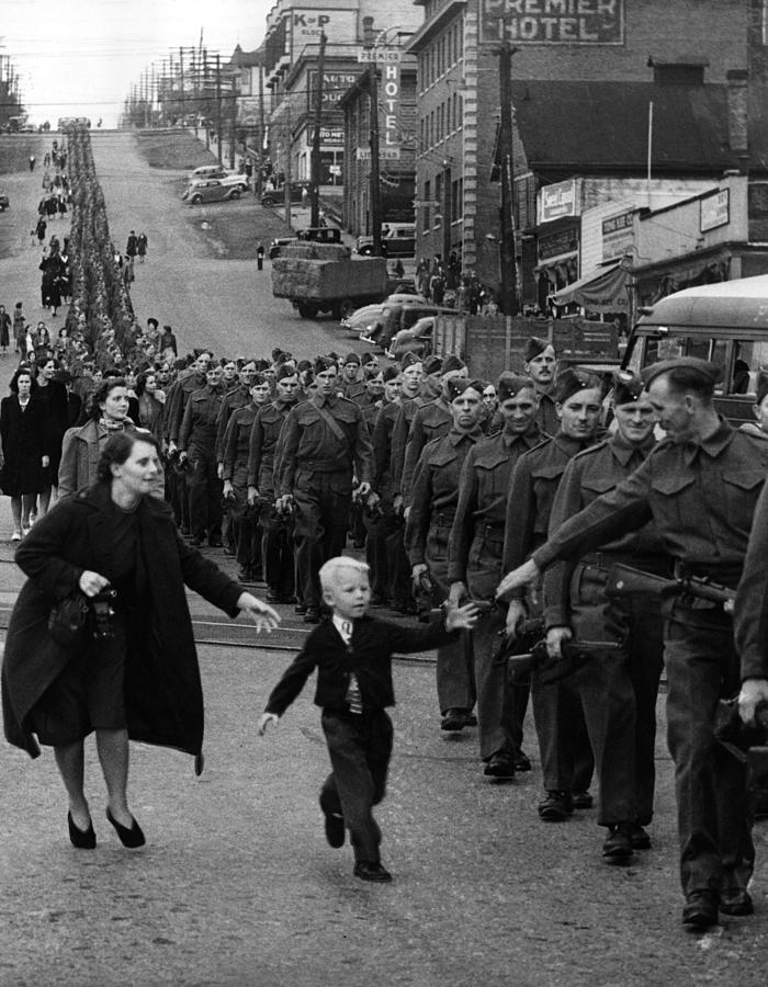 Wait For Me Daddy - British Columbia WW2 - Claude P. Dettloff 1940 Photograph by War Is Hell Store