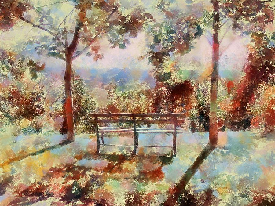 Waiting Bench Mixed Media by Christopher Reed