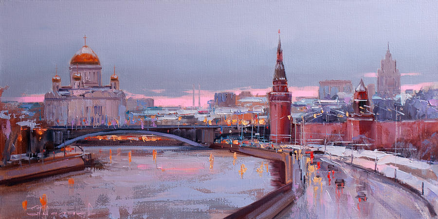 Waiting For Christmas. Kremlin Embankment Painting