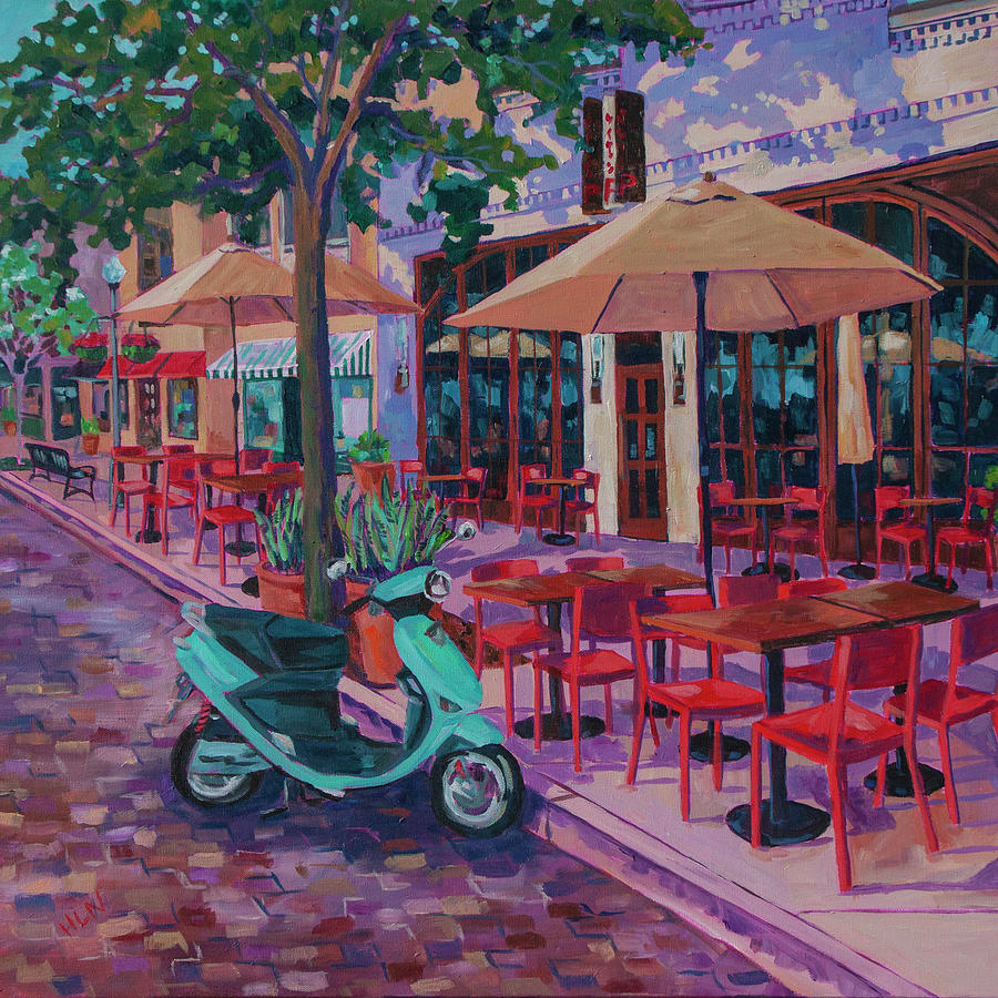 Waiting for Happy Hour- Prato, Winter Park Painting by Heather Nagy