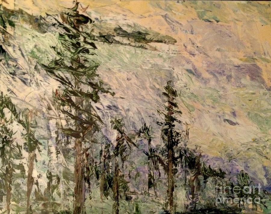 Pine Forest Painting - Waiting for Rain by Nancy Kane Chapman