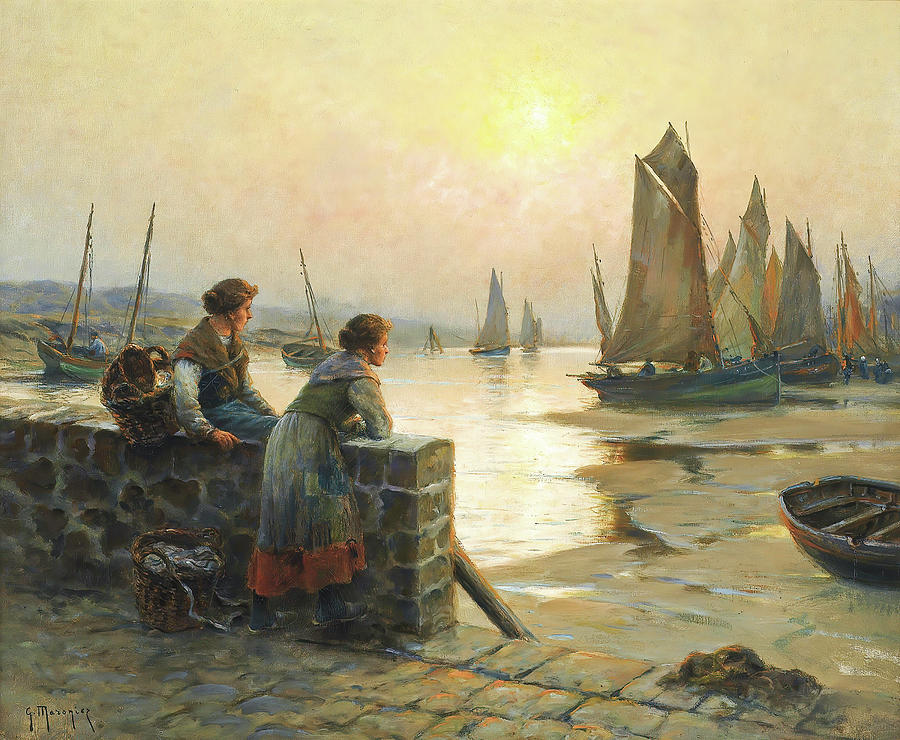 Waiting for the Fishing Fleet to Return Painting by Eric Glaser