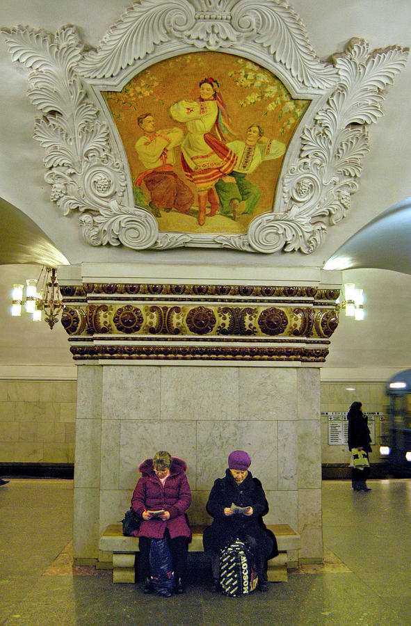Waiting for the Moscow Subway Train Photograph by Robert Dann