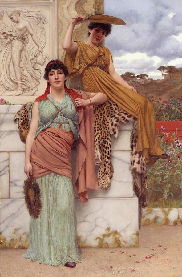 Waiting for the Procession 1900 Painting by John William Godward