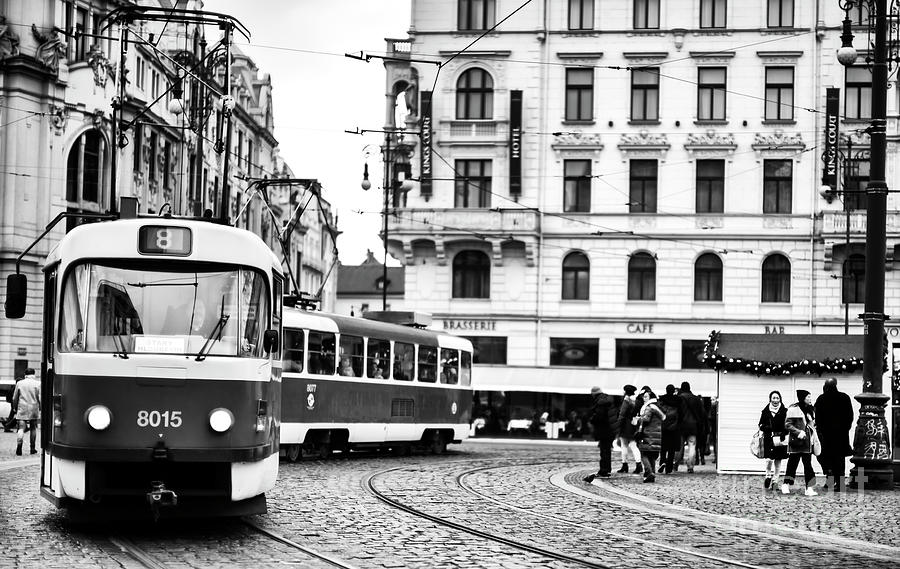 Waiting for the Tram in Prague Czech Republic Photograph by John Rizzuto