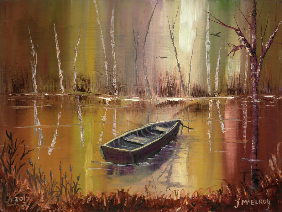 Boat Painting - Waiting by Jerry McElroy