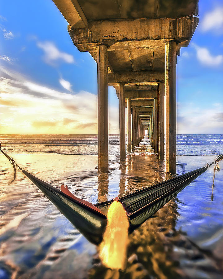 Waiting On Sunset Vertical, Scripps Pier, San Diego California Photograph by Don Schimmel