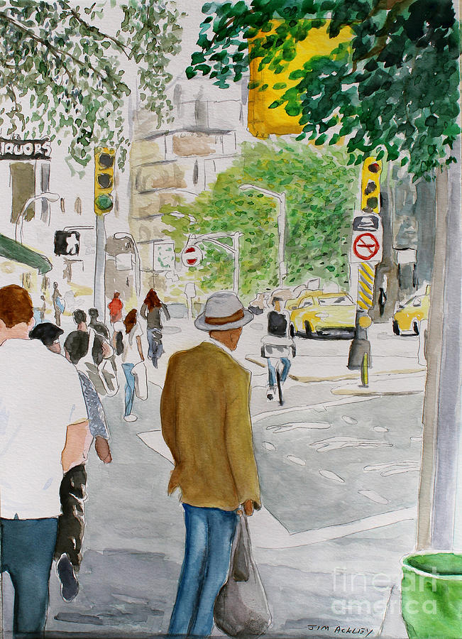 Waiting to cross Painting by James Ackley