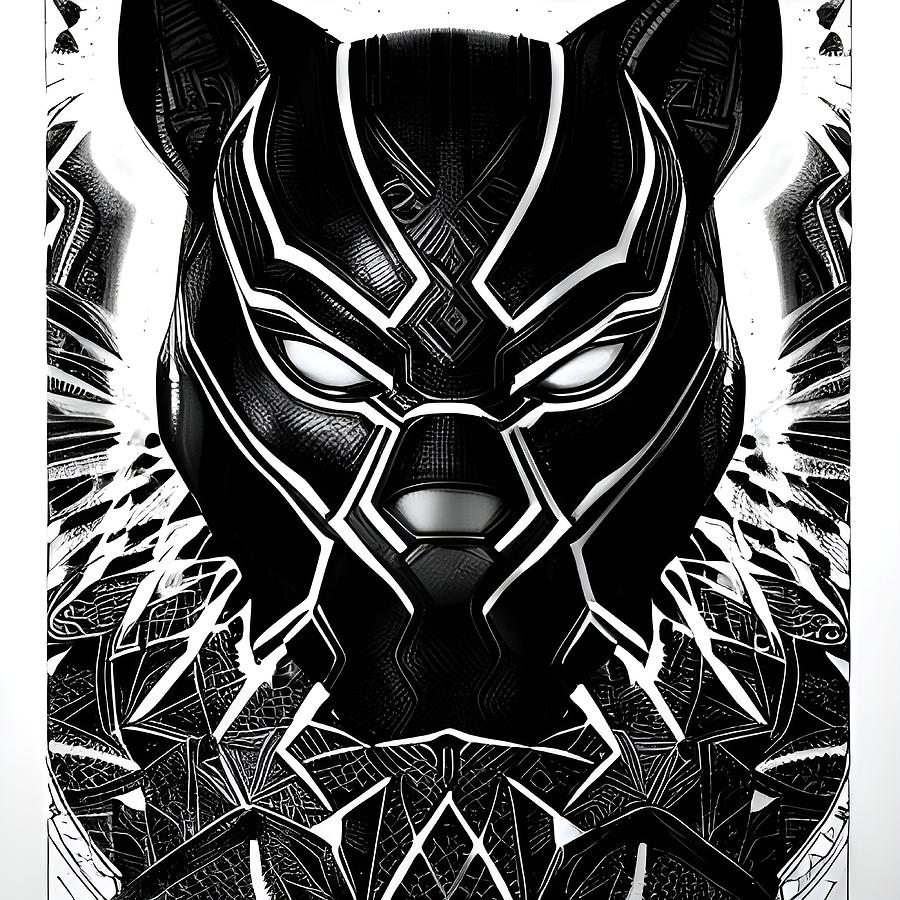 Beautiful Black Panthers Diamond Face Mask Digital Art by Artsyhands ...