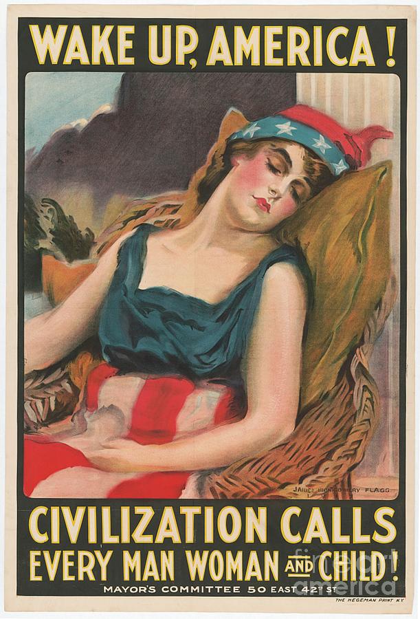 Wake Up America - Propaganda Poster Painting by Esoterica Art Agency