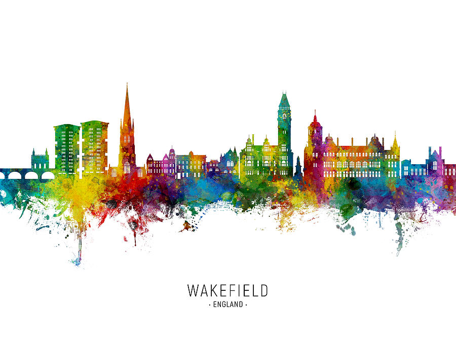 Wakefield England Skyline #13 Digital Art by Michael Tompsett