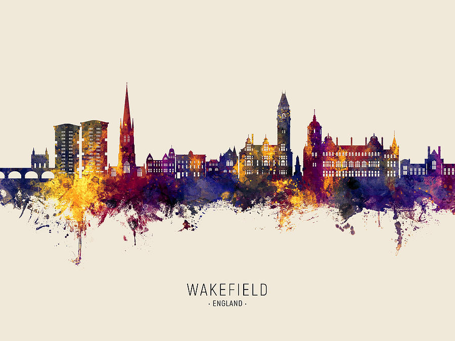 Wakefield England Skyline #18 Digital Art by Michael Tompsett