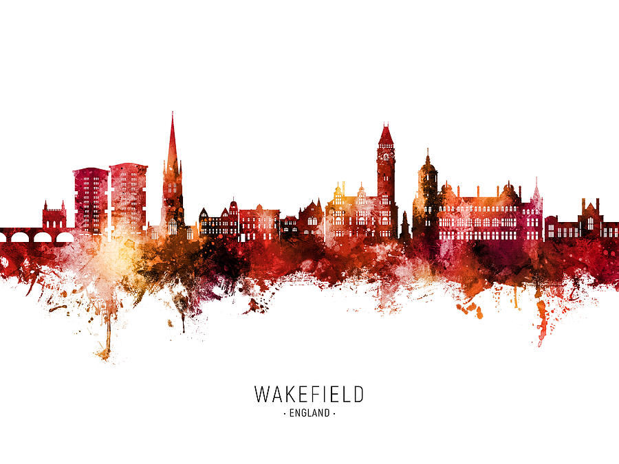 Wakefield England Skyline #23 Digital Art by Michael Tompsett