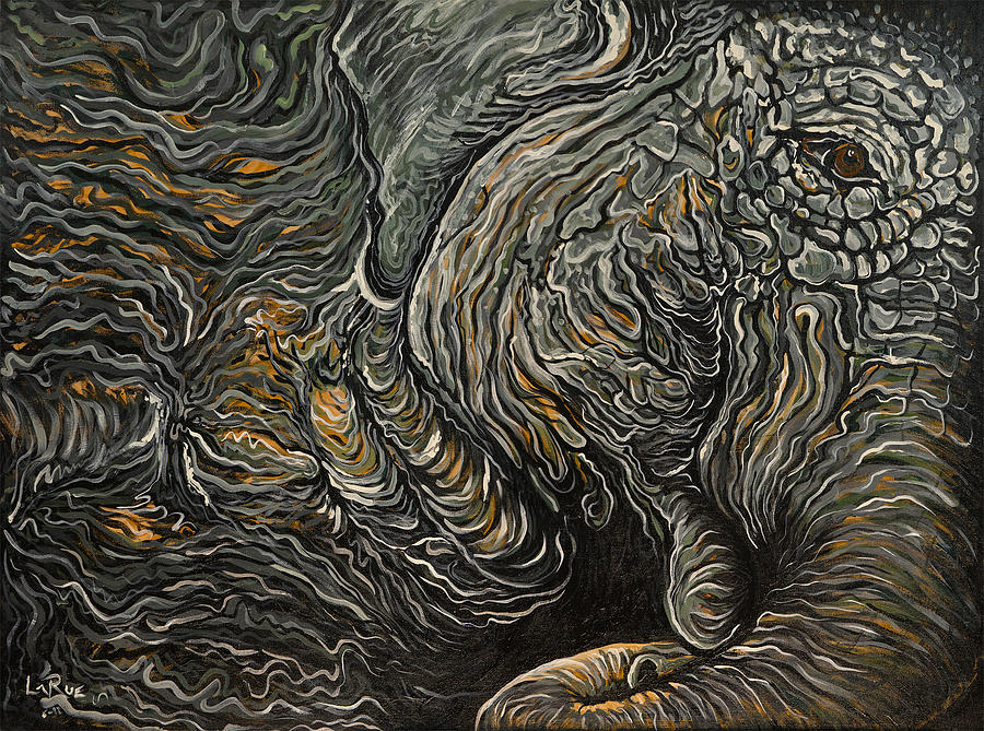 Waking Elephant Painting by Doug LaRue