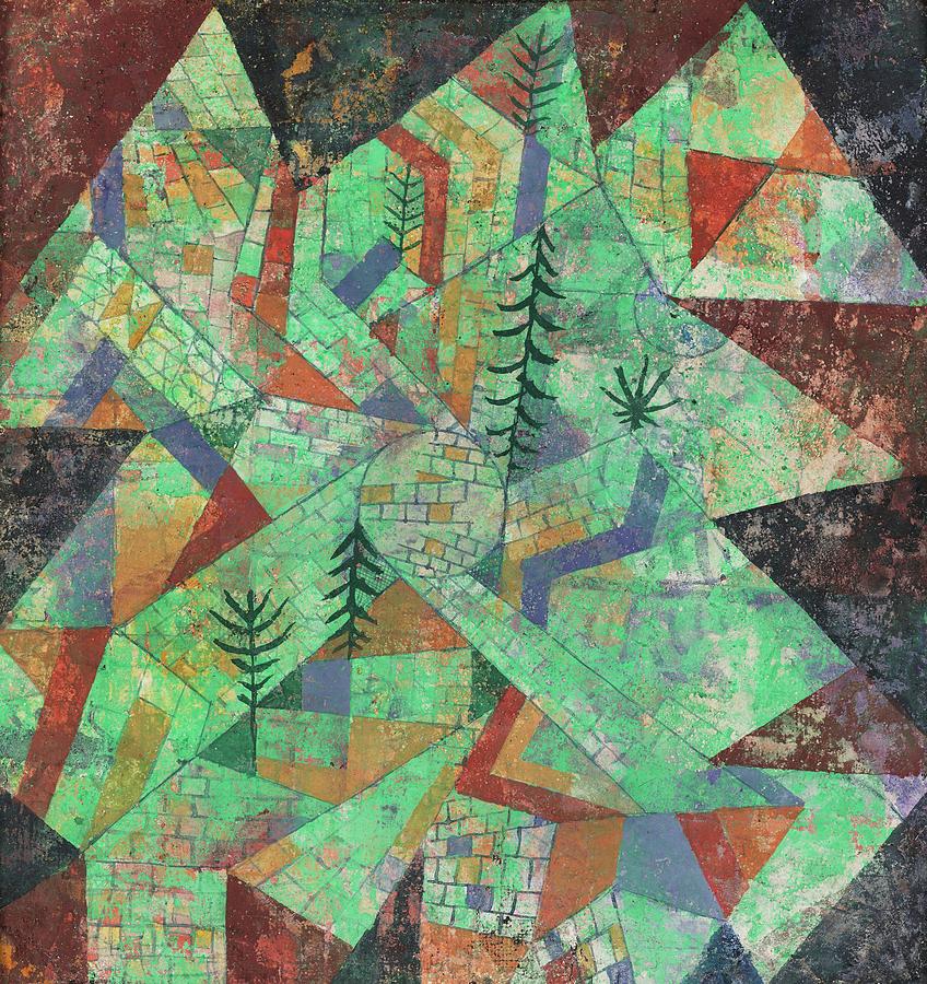 Paul Klee Painting - Wald Bau by Paul Klee