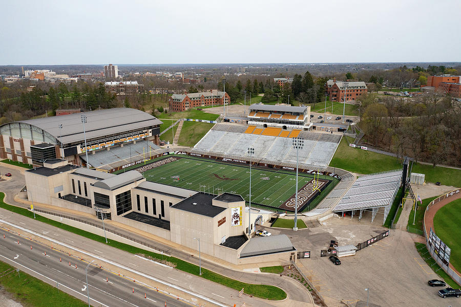 Waldo Stadium drone view at Western Michigan University Photograph by Eldon McGraw