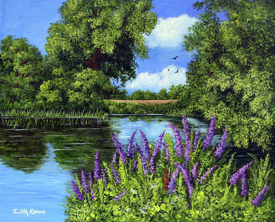 Walk by the River Painting by Judith Rowe