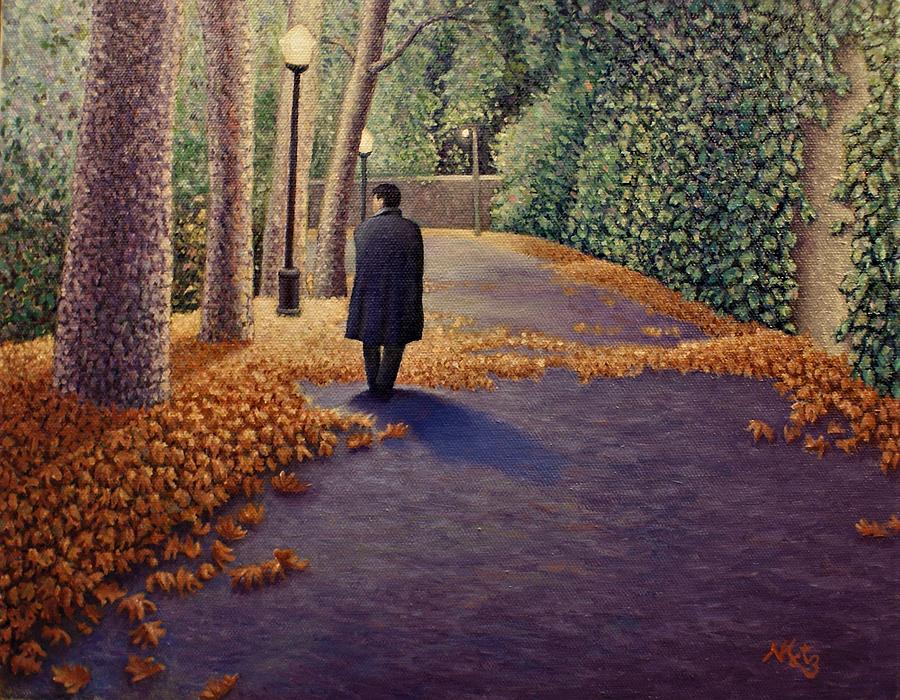 Tree Painting - Walk Down The Lane by Nathan Katz