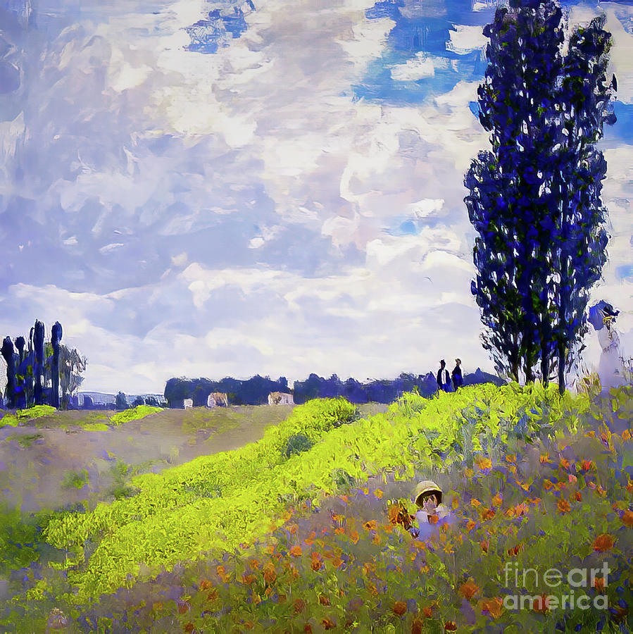 Walk in the Meadows at Argenteuil by Claude Monet 1873 Painting by Claude Monet