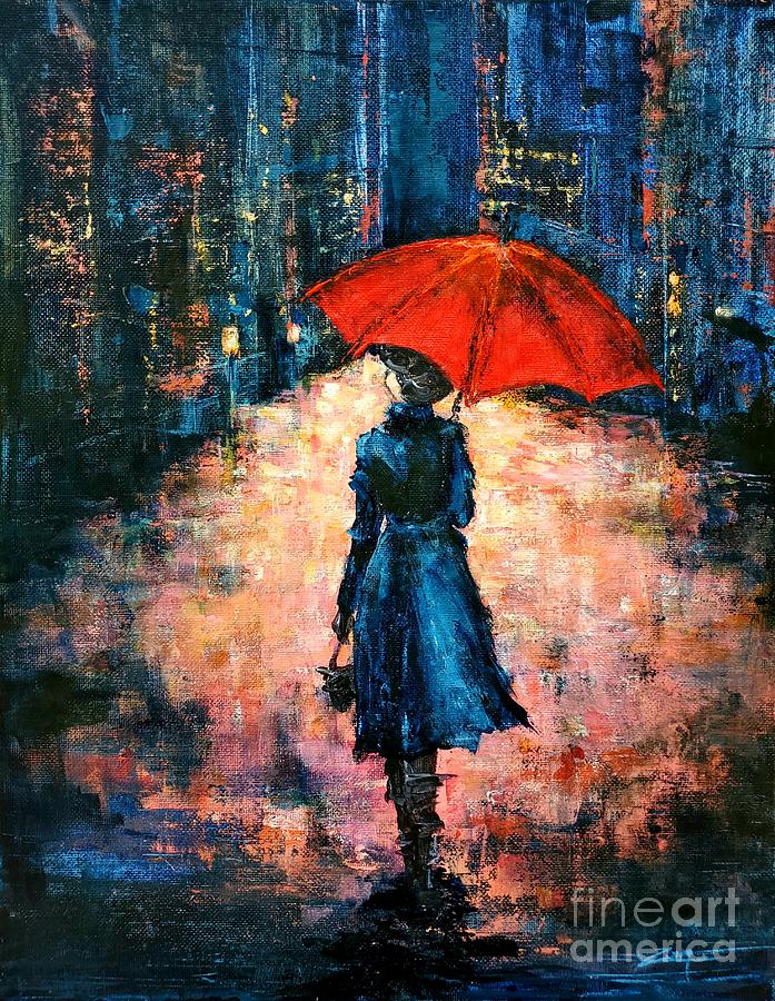 Walk in the Rain Painting by Zan Savage